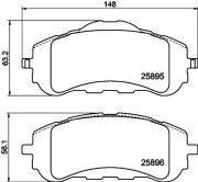 8DB 355 021-321 Sada brzdových destiček, kotoučová brzda HELLA PAGID