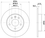 8DD 355 106-111 Brzdový kotouč PRO HELLA PAGID