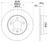 8DD 355 107-461 Brzdový kotouč PRO HELLA PAGID