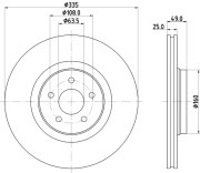 8DD 355 134-631 Brzdový kotouč PRO High Carbon HELLA PAGID