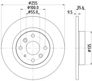 8DD 355 134-831 Brzdový kotouč PRO HELLA PAGID