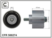 500274 CAFFARO vratná/vodiaca kladka rebrovaného klinového remeňa 500274 CAFFARO