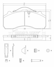 BBP32997HD Sada brzdových destiček, kotoučová brzda BORG & BECK