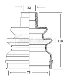 BCB2111 Měch, hnací hřídel BORG & BECK