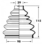 BCB2354R Měch, hnací hřídel BORG & BECK