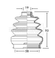 BCB2767 Měch, hnací hřídel BORG & BECK