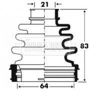 BCB2867 Měch, hnací hřídel Trilobe BORG & BECK