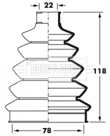 BCB6060 Měch, hnací hřídel BORG & BECK