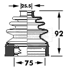 BCB6117 Měch, hnací hřídel Trilobe BORG & BECK