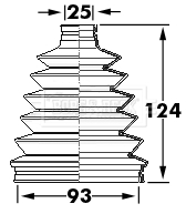 BCB6124 Měch, hnací hřídel BORG & BECK