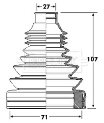 BCB6172 Měch, hnací hřídel Trilobe BORG & BECK