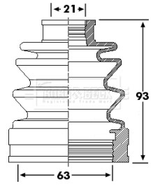 BCB6245 Měch, hnací hřídel Trilobe BORG & BECK