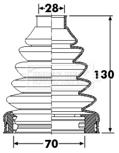 BCB6253 Měch, hnací hřídel Trilobe BORG & BECK