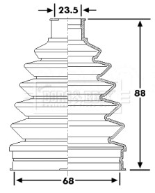 BCB6270 Měch, hnací hřídel BORG & BECK