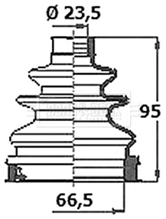 BCB6388 Měch, hnací hřídel Trilobe BORG & BECK