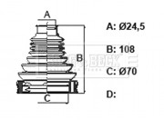 BCB6396 Měch, hnací hřídel Trilobe BORG & BECK