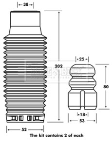 BPK7064 Ochranná sada proti prachu, tlumič pérování BORG & BECK