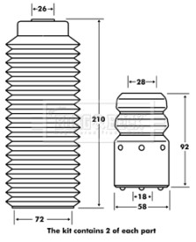 BPK7098 Ochranná sada proti prachu, tlumič pérování BORG & BECK