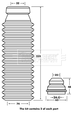 BPK7110 BORG & BECK ochranná sada tlmiča proti prachu BPK7110 BORG & BECK