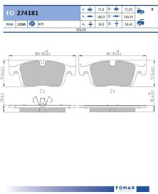 FO 274181 Sada brzdových destiček, kotoučová brzda FOMAR Friction