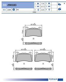 FO 290183 Sada brzdových destiček, kotoučová brzda FOMAR Friction