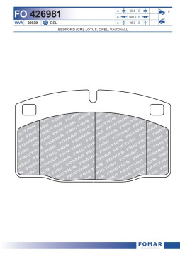 FO 426981 Sada brzdových destiček, kotoučová brzda FOMAR Friction