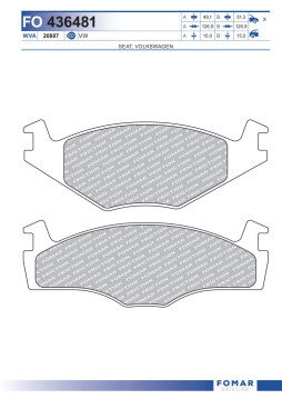 FO 436481 Sada brzdových destiček, kotoučová brzda FOMAR Friction