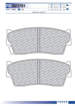 FO 623781 Sada brzdových destiček, kotoučová brzda FOMAR Friction