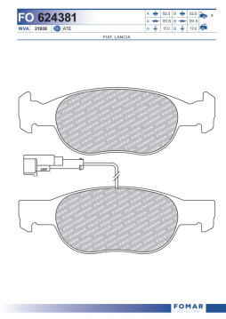 FO 624381 Sada brzdových destiček, kotoučová brzda FOMAR Friction