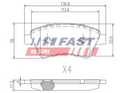 FT29531 Sada brzdových destiček, kotoučová brzda FAST