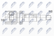 NPW-FR-114 Sada kloubů, hnací hřídel NTY