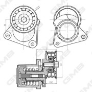 GAT32380 Napínák, žebrovaný klínový řemen GMB
