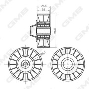 GTC0540 GMB obehová/vodiaca kladka ozubeného remeňa GTC0540 GMB