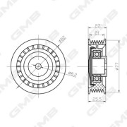 GTC0670 GMB obehová/vodiaca kladka ozubeného remeňa GTC0670 GMB
