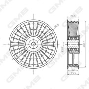 GTC1250 Vratná/vodicí kladka, ozubený řemen GMB