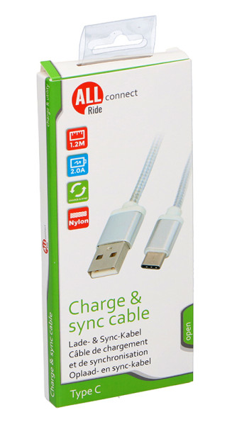 5801057 ALLRIDE Connect Nabíjecí kabel USB-C, 120 cm All Ride