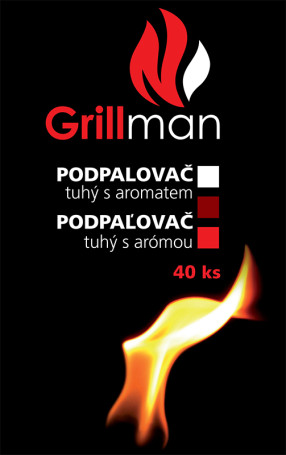 6100010 GRILLMAN Pevný podpalovač natural GRILLMAN