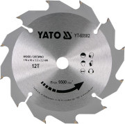 YT-60582 Kotouč na dřevo 170 x 16 mm 12z YT-60582 YATO