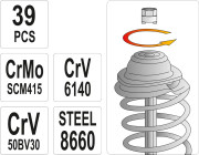 YT-0628 YATO Sada klíčů k montáži tlumičů 39ks YT-0628 YATO